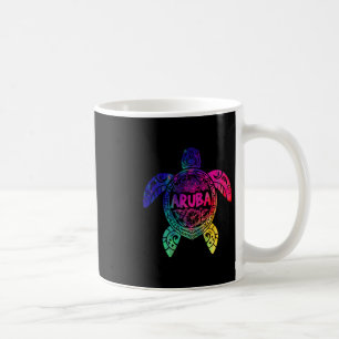 Caneca De Café Férias na Praia da Tartaruga Marinha Tie Dye Tril 
