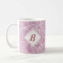 Caneca De Café Férias Pink Poinsettia Férias Iniciais
