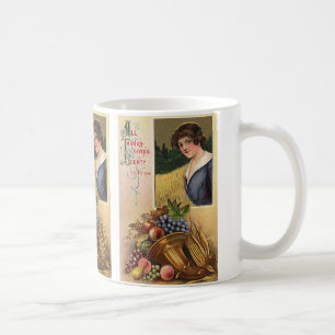 Caneca De Café Férias Vintage, Ação de Graças, Colheita e Peregri