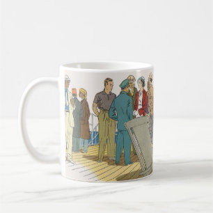 Caneca De Café Férias Vintage, Passageiros de Navio de Cruzeiro n