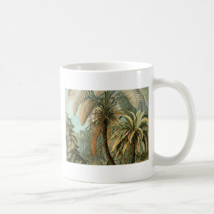 Caneca De Café Ferns Palm Tree Arte Botânica Antica