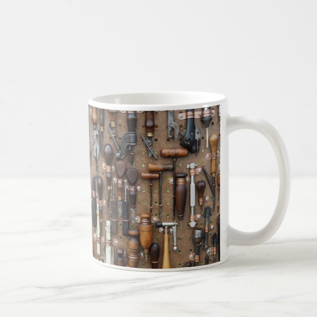 Caneca De Café Ferramentas de artesanato de madeira e couro (Direita)
