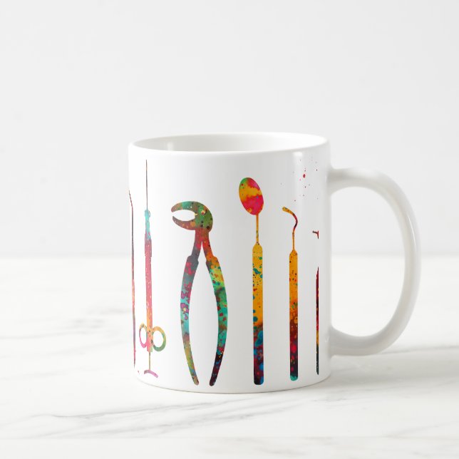 Caneca De Café Ferramentas de Dentista (Direita)