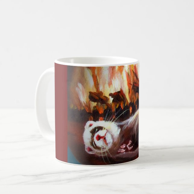 Caneca De Café Ferret Sleating Mug (Frente Esquerda)
