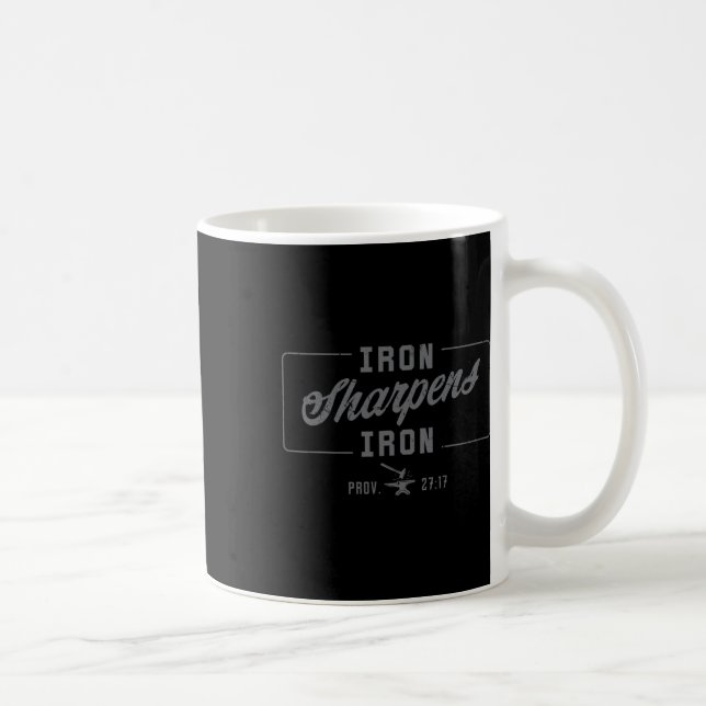Caneca De Café Ferro Sharpens Ferro Christian Scripting Bíblia G (Direita)