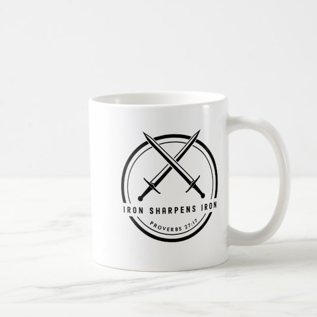 Caneca De Café Ferro Sharpens Ferro Proverbs 27_17 Bíblias (Direita)