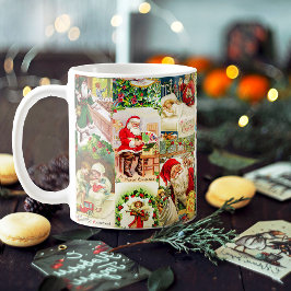 Caneca De Café Fesage Vintage Papais noeis vitorianos Colagem de 