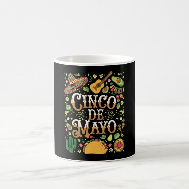 Caneca De Café Festa Cinco De Mayo Elementos de Festa Fofos (Centro)