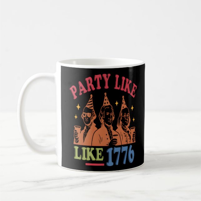 Caneca De Café Festa Como 1776 Retro Vintage (Esquerda)