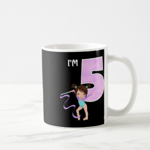 Caneca De Café Festa de 5 anos de menina ginasta de 5 anos de ida