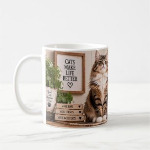 Caneca De Café Festa de Amantes de Gatos Antes das Pessoas