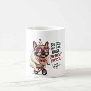 Caneca De Café Festa de Aniversário de Bicicleta do Cachorro Fran