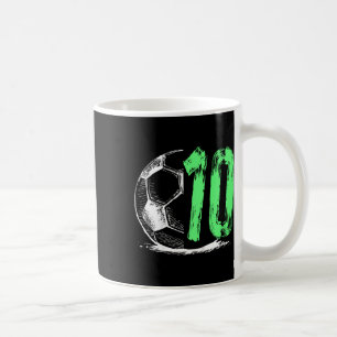 Caneca De Café Festa de aniversário De Futebol De 10 Anos