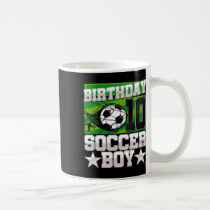 Caneca De Café Festa de Aniversário de Futebol - Menino de 10 ano