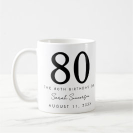 Caneca De Café Festa de Aniversário de Oitenta 80 Anos