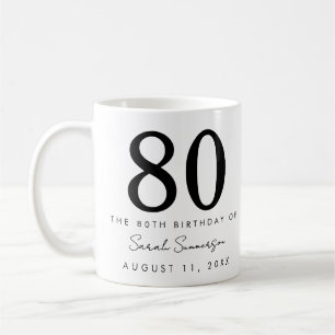 Caneca De Café Festa de Aniversário de Oitenta 80 Anos
