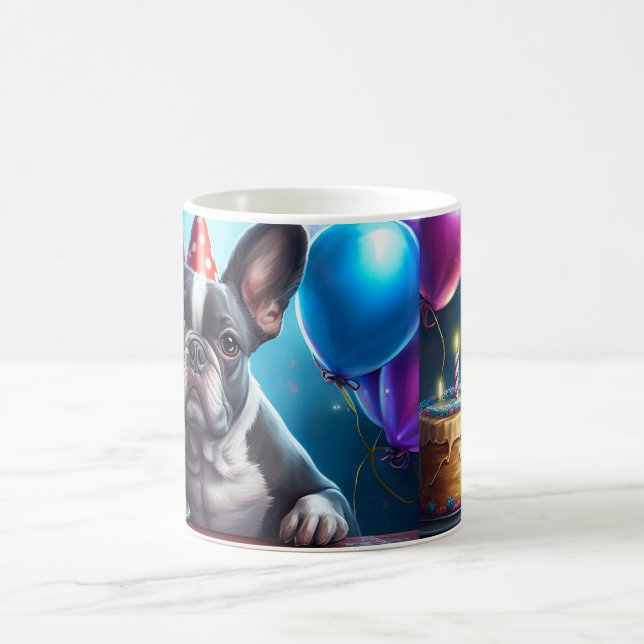 Caneca De Café Festa de Aniversário do Frenchie: Um Bulldog Franc (Centro)