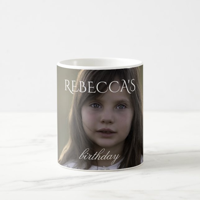 Caneca De Café Festa de aniversário personalizada de fotos de men (Centro)