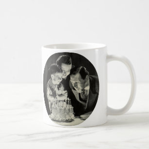 Caneca De Café Festa de Aniversário Vintage para o Papai com Bolo
