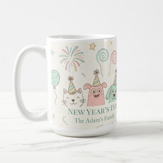Caneca De Café Festa de Ano Novo 2026 Alegre  (Esquerda)
