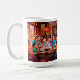 Caneca De Café Festa de Ano Novo Chinês em família