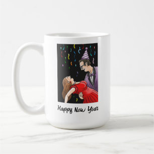 Caneca De Café Festa de Ano Novo com Confetes
