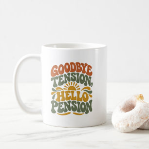 Caneca De Café Festa de Aposentadoria Retro Adeus Tensão Olá Apos