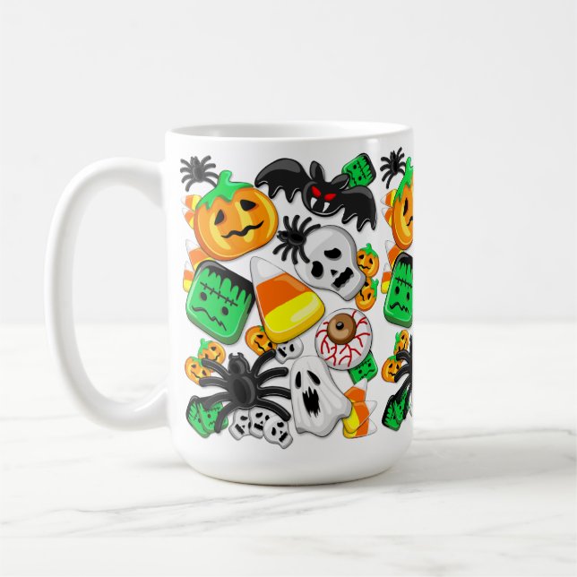 Caneca De Café Festa de Candies do Halloween Spooky (Esquerda)