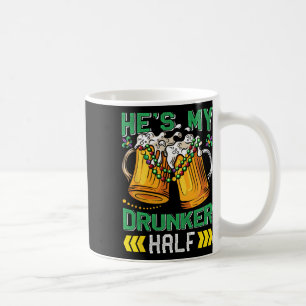 Caneca De Café Festa de Carnaval Ele é a minha meia-mulher bêbada