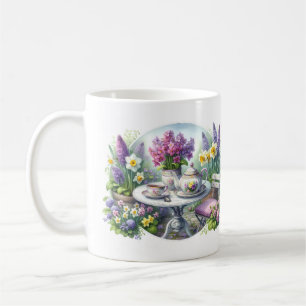 Caneca De Café Festa de Chá Floral Vintage no Jardim