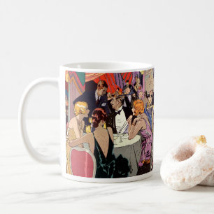 Caneca De Café Festa de Cocktail Art Déco Vintage em Boate