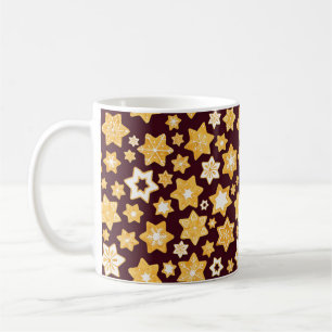 Caneca De Café Festa de Cookie de Natal com fundo de Borgonha
