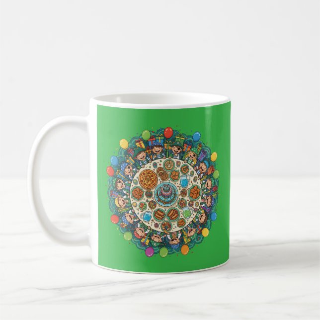 Caneca De Café Festa de Costume de Pirata Verde Infantil (Esquerda)