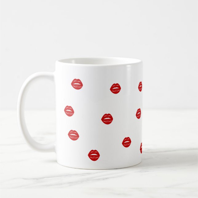 Caneca De Café Festa de Despedida de Solteira com os Lábios (Esquerda)