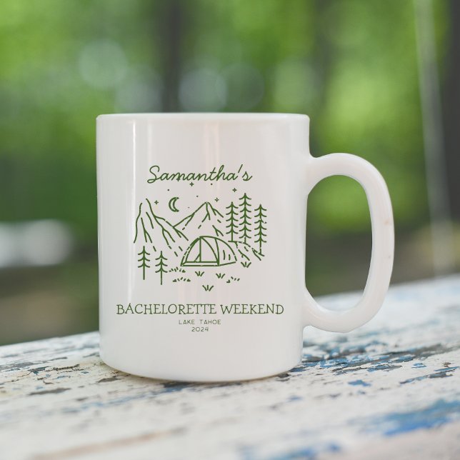Caneca De Café Festa de Despedida de Solteira Simples e Moderna n (Modern Simple Camping Bachelorette Party Nature Coffee Mug)