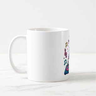 Caneca De Café Festa de DJ Esqueleto Engraçada Arte Musical de Ha