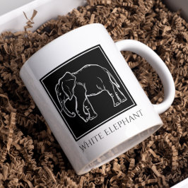 Caneca De Café Festa de Elefante Branco - Presente de Feriado Eng