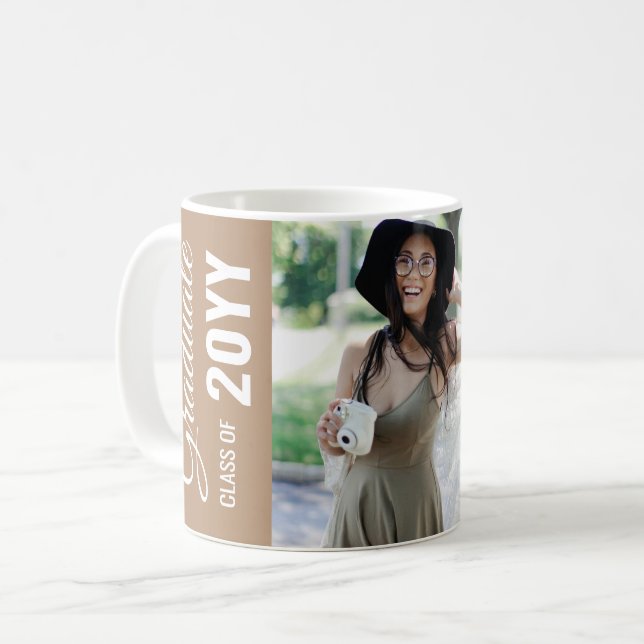 Caneca De Café Festa de formatura de Foto Clássica Moderna Boho T (Frente Esquerda)