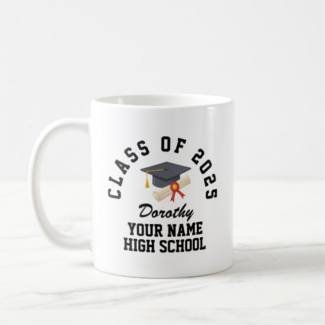 Caneca De Café Festa de formatura de segundo grau personalizada (Esquerda)