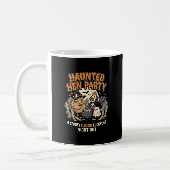 Caneca De Café Festa de Galinha Assombrada de Halloween (Esquerda)