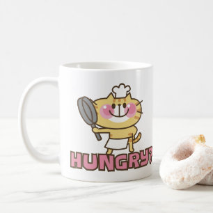 Caneca De Café Festa de Gato de Gato Bonito Chef Rosa Engraçados