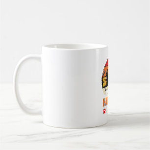 Caneca De Café Festa de Gato de Halloween Bruxa Caldeirão Silhuet
