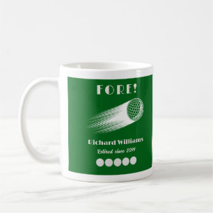Caneca De Café Festa de Golfe Aposentado para Aposentadoria em Te