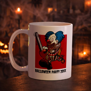 Caneca De Café Festa de Halloween do Palhaço Louco Adicione o Ano