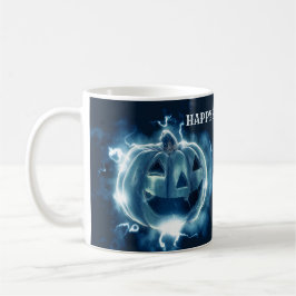 Caneca De Café Festa de Halloween Mau Blue Pumpkin Horror Assusta
