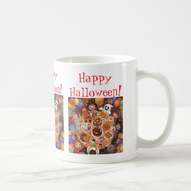 Caneca De Café Festa de Halloween para Crianças (Direita)