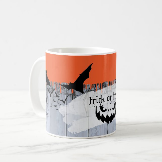 Caneca De Café Festa de Halloween "Treat or Trick" Loft Design (Frente Esquerda)