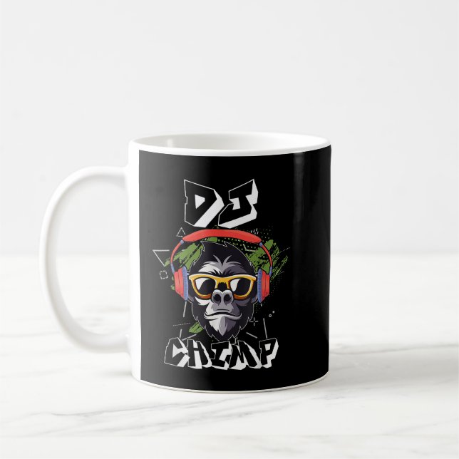 Caneca De Café Festa de Música Chimpanzé do DJ Chimp (Esquerda)