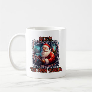 Caneca De Café Festa de Natal do Caminhoneiro Santa Claus