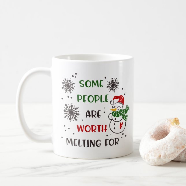 Caneca De Café Festa de Natal Festiva Snowman Mug (Com Donut)